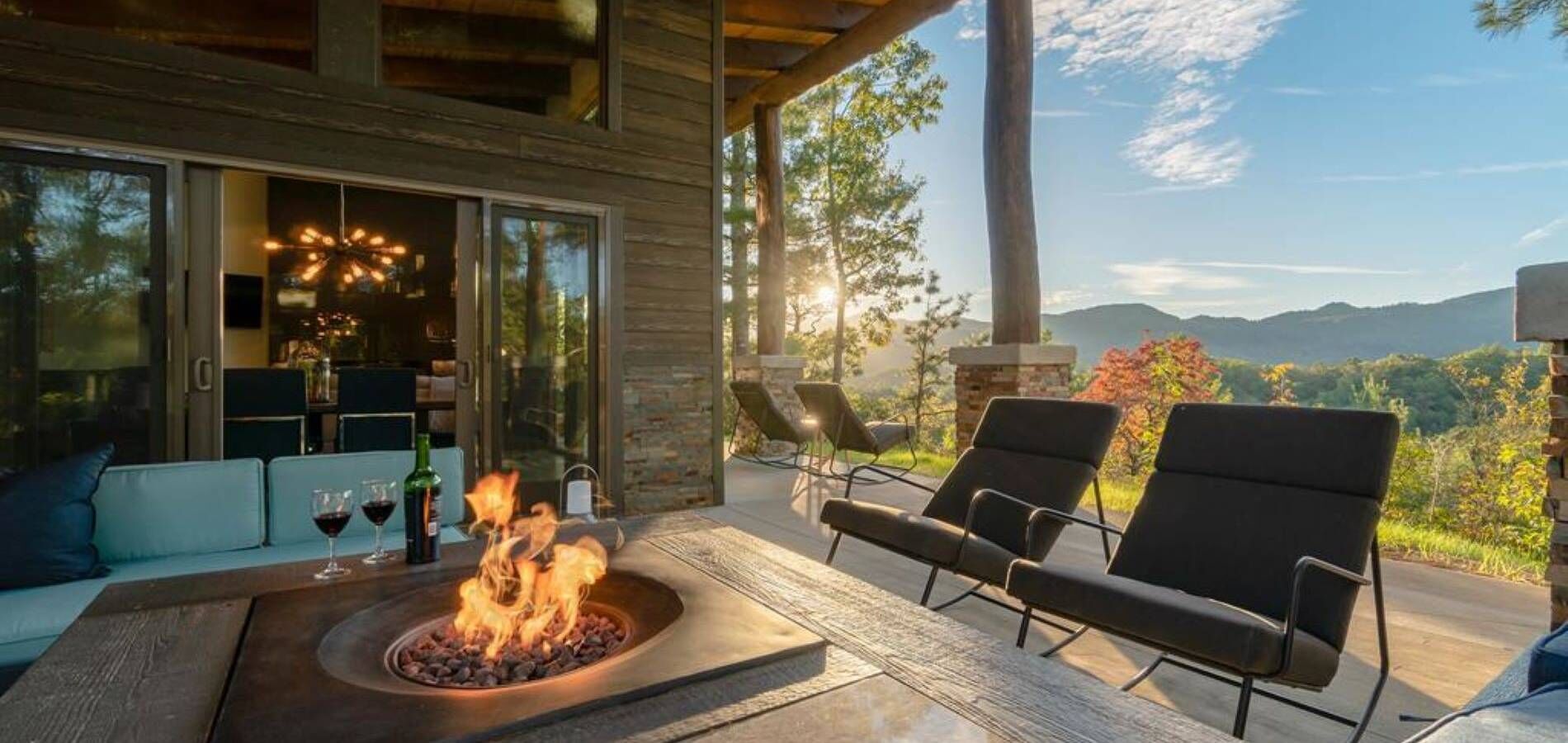 outdoor view fireplace
